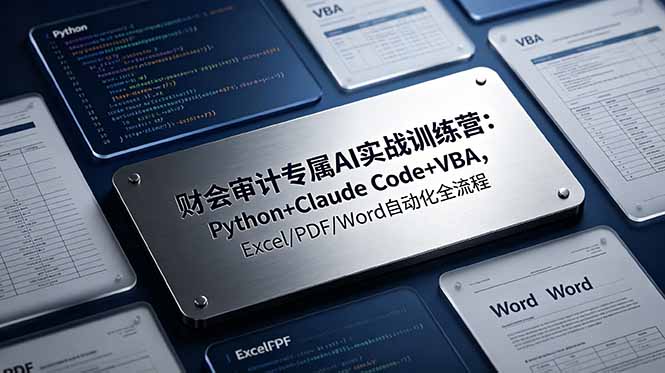 财会审计专属 AI实战训练营：Python+Claude Code+VBA，Excel/PDF/Word自动化全流程-吾爱自习网