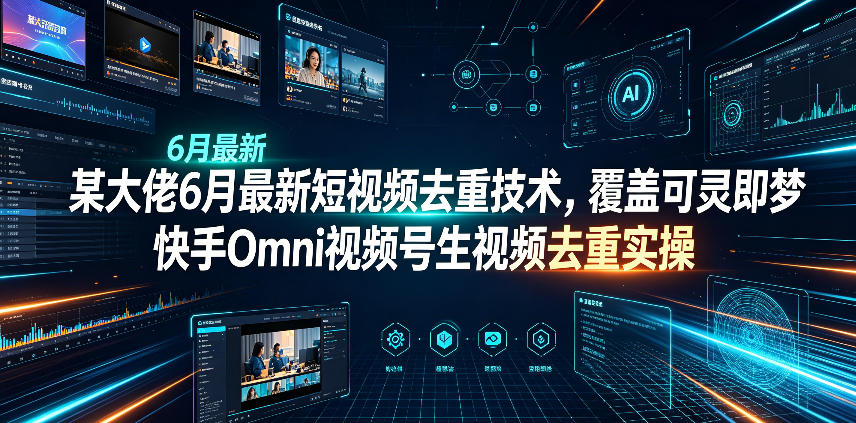 某大佬6月最新短视频去重技术,覆盖可灵即梦快手Omni视频号生视频去重实操-吾爱自习网