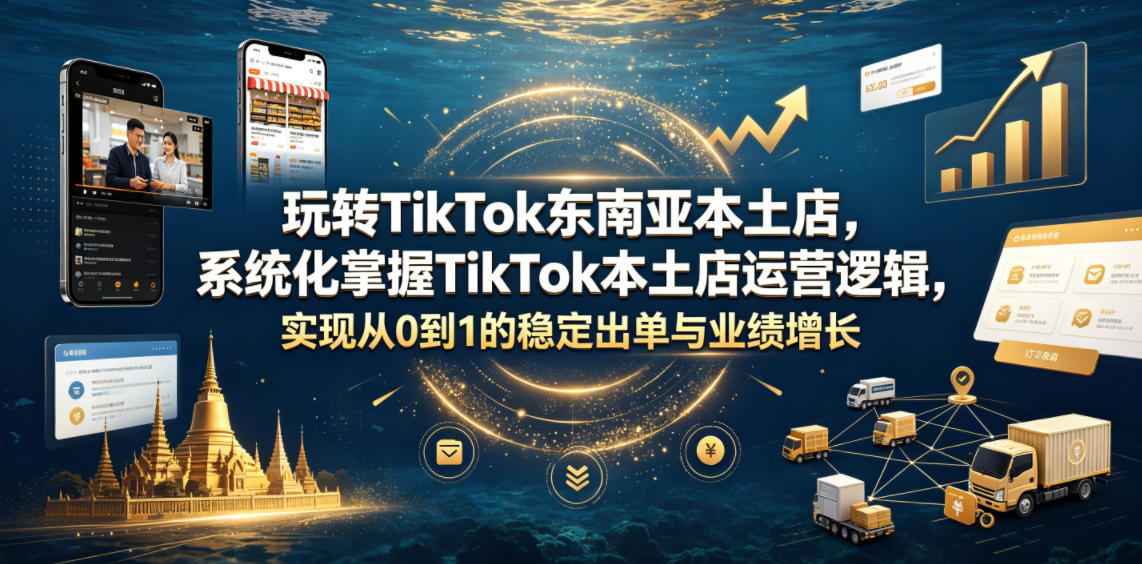 玩转TikTok东南亚本土店，系统化掌握TikTok本土店运营逻辑，实现从0到1的稳定出单与业绩增长-吾爱自习网