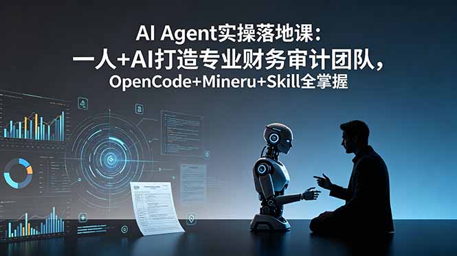 AI Agent实操落地课：一人+AI打造专业财务审计团队，OpenCode+Mineru+Skill全掌握-旺仔资源库