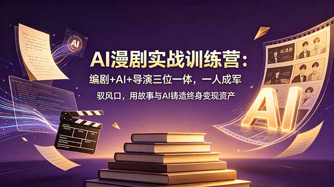 AI漫剧实战训练营：编剧+AI+导演三位一体，一人成军 驭风口，用故事与AI铸造终身变现资产-我爱发帖