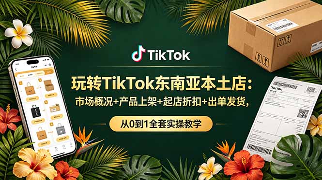 玩转TikTok东南亚本土店：市场概况+产品上架+起店折扣+出单发货，从0到1全套实操教学-吾爱自习网