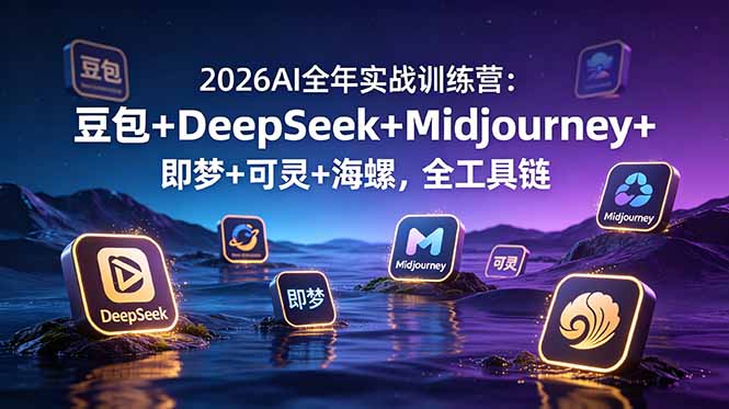 2026AI全年实战训练营：豆包+DeepSeek+Midjourney+即梦+可灵+海螺，全工具链-吾爱自习网