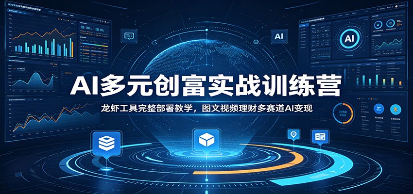 AI多元创富实战训练营：龙虾工具完整部署教学，图文视频理财多赛道AI变现-吾爱自习网