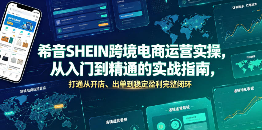 希音SHEIN跨境电商运营实操，从入门到精通的实战指南，打通从开店、出单到稳定盈利完整闭环-我爱发帖
