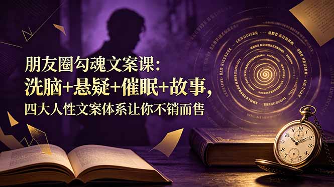 朋友圈勾魂文案课：洗脑+悬疑+催眠+故事，四大人性文案体系让你不销而售-吾爱自习网