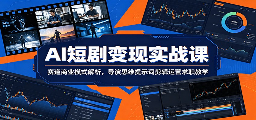 AI短剧变现实战课：赛道商业模式解析，导演思维提示词剪辑运营求职教学-新时光资源网