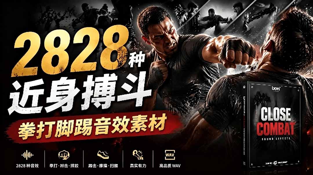宝藏级别音效！2828种近身搏斗拳打脚踢音效素材，全部中文分类，免解压使用  Close Combat-吾爱自习网