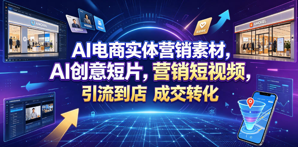 AI电商实体营销素材，AI创意短片，高效打造营销短视频，轻松引流到店，稳定提升门店客流与成交转化-吾爱自习网