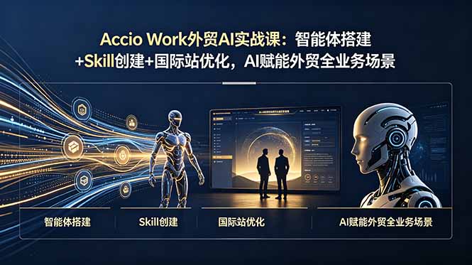 Accio Work外贸AI实战课：智能体搭建+Skill创建+国际站优化，AI赋能外贸全业务场景-新时光资源网