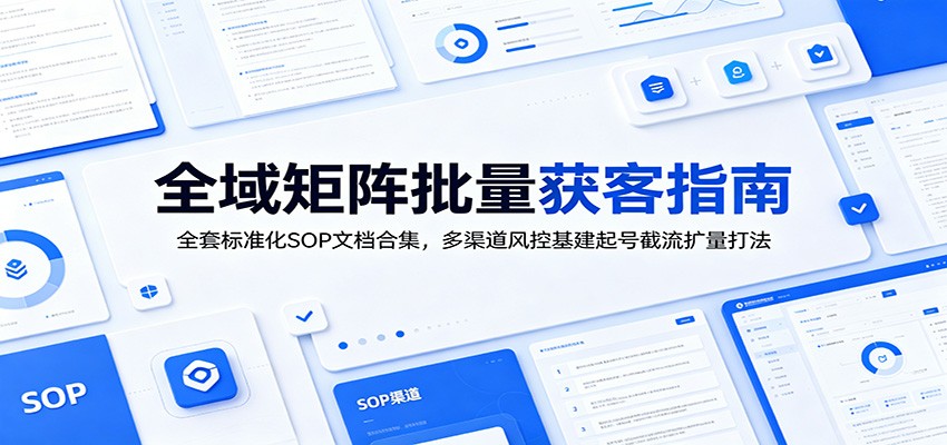 全域矩阵批量获客指南：全套标准化SOP文档合集，多渠道风控基建起号截流扩量打法-新时光资源网