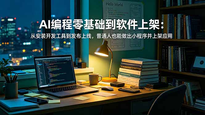 AI编程零基础到软件上架：从安装开发工具到发布上线，普通人也能做出小程序并上架应用商店-新时光资源网