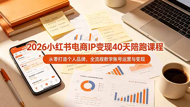 2026小红书电商IP变现40天陪跑课程-11期，从零打造个人品牌，全流程教学账号运营与变现-新时光资源网