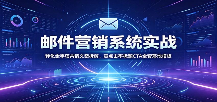 邮件营销系统实战：转化金字塔共情文案拆解，高点击率标题CTA全套落地模板-吾爱自习网