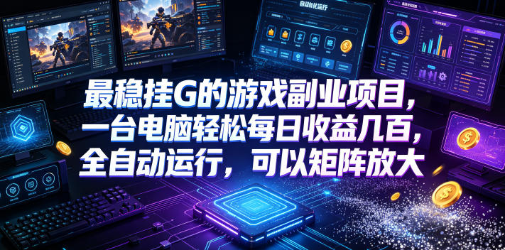 最稳挂G的游戏副业项目，一台电脑轻松每日收益几百，全自动运行，可以矩阵放大【揭秘】-吾爱自习网