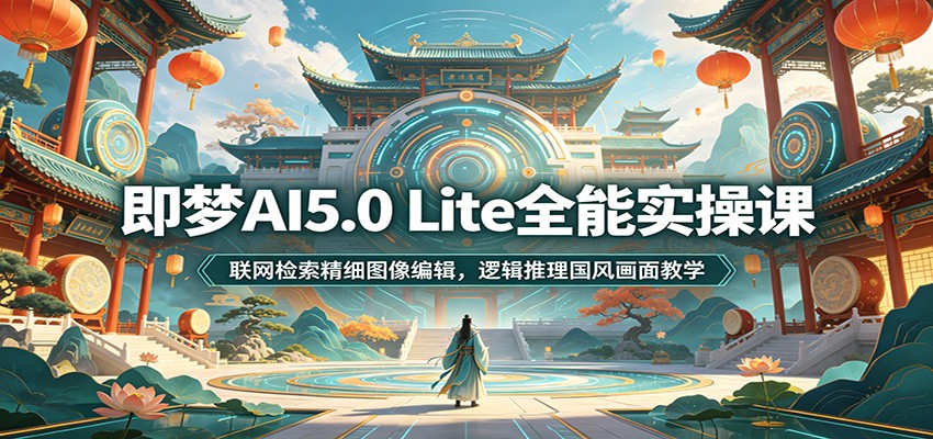 即梦AI5.0 Lite全能实操课：联网检索精细图像编辑，逻辑推理国风画面教学-吾爱自习网