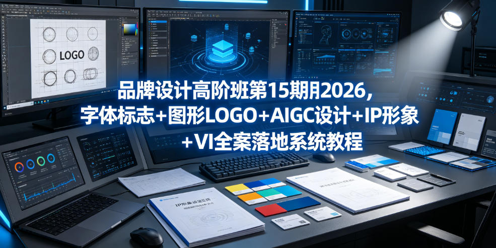 品牌设计高阶班第15期2026，字体标志＋图形LOGO＋AIGC设计＋IP形象＋VI全案落地系统教程-新时光资源网