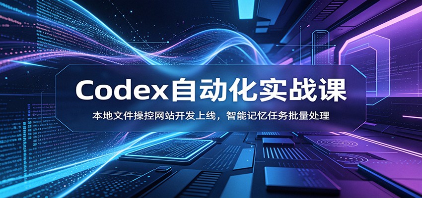 Codex自动化实战课：本地文件操控网站开发上线，智能记忆任务批量处理-吾爱自习网