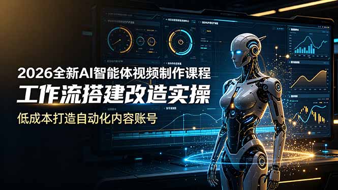 2026全新AI Codex智能体视频制作课程，工作流搭建改造实操，低成本打造自动化内容账号福星网赚创业资源-网赚项目-副业赚钱-互联网创业-资源整合福星网赚资源