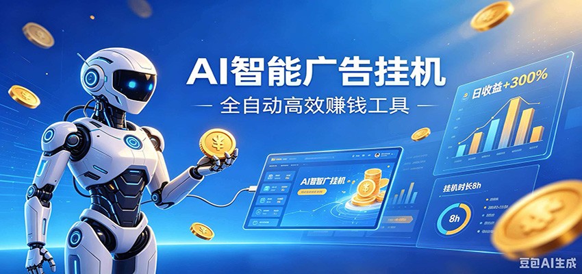 AI智能广告挂机，小白轻松上手，在家自动赚收益-吾爱自习网
