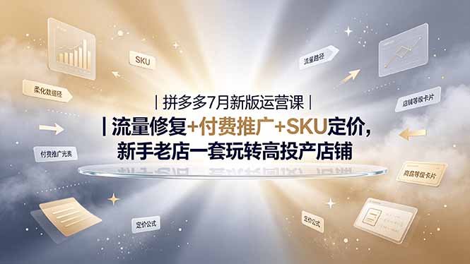 2026拼多多掘金运营私教大课-7月，流量推广定价申诉全覆盖，一套打法稳定店铺长期出单-吾爱自习网