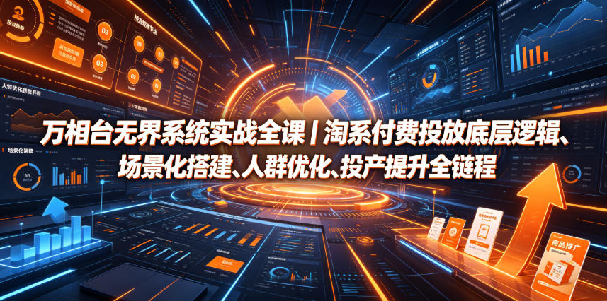 万相台无界系统实战全课｜淘系付费投放底层逻辑、场景化搭建、人群优化、投产提升全链路运营教程-新时光资源网