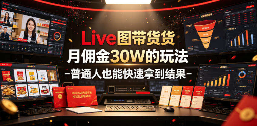 Live图带货月佣金30W的玩法-普通人也能快速拿到结果-吾爱自习网