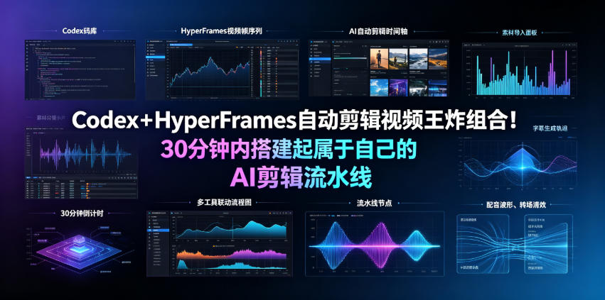 Codex+HyperFrames自动剪辑视频王炸组合!30分钟内搭建起属于自己的AI剪辑流水线(完整版实操教程手册)-新时光资源网