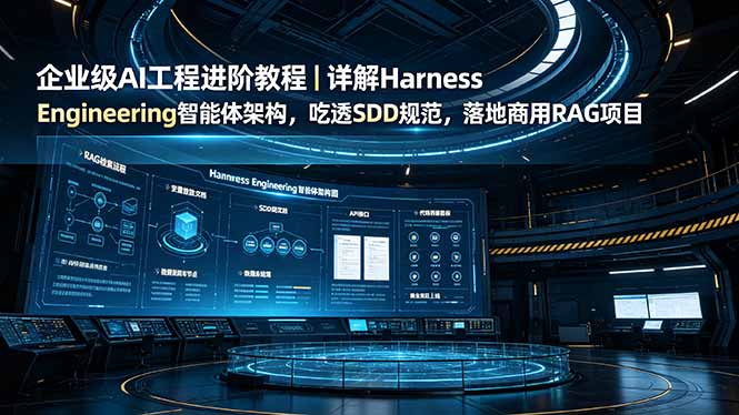 企业级AI工程进阶教程｜详解Harness Engineering智能体架构，吃透SDD规范，落地商用RAG项目-吾爱自习网