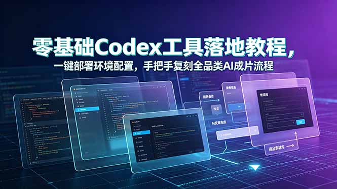 零基础Codex工具落地教程,一键部署环境配置,手把手复刻全品类AI成片流程-旺仔资源库