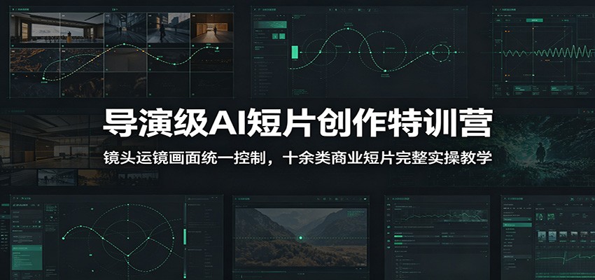 导演级AI短片创作特训营:镜头运镜画面统一控制,十余类商业短片完整实操教学(更新)-吾爱自习网