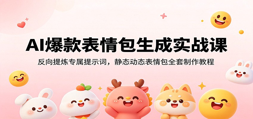 AI爆款表情包生成实战课：反向提炼专属提示词，静态动态表情包全套制作教程-吾爱自习网
