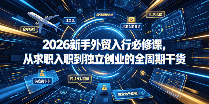 2026新手外贸入行必修课,从求职入职到独立创业的全周期干货-吾爱自习网