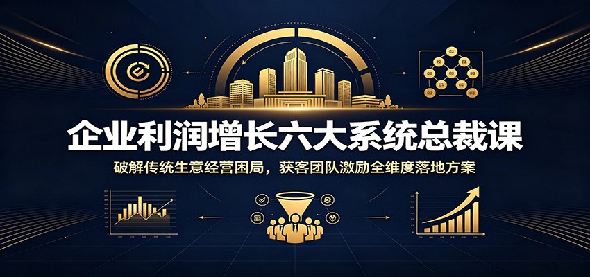企业利润增长六大系统总裁课：破解传统生意经营困局，获客团队激励全维度落地方案-吾爱自习网