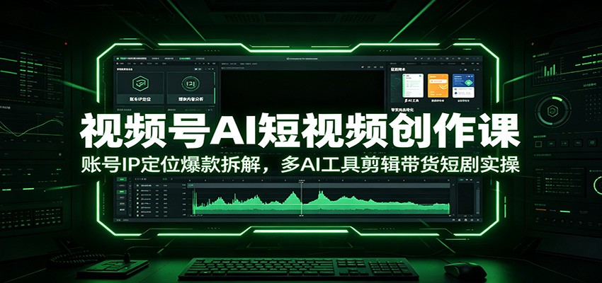 视频号AI短视频创作课：账号IP定位爆款拆解，多AI工具剪辑带货短剧实操-新时光资源网