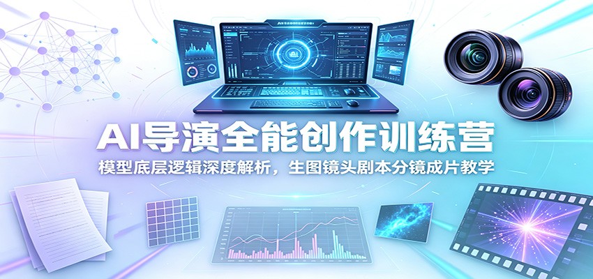 AI导演全能创作训练营：模型底层逻辑深度解析，生图镜头剧本分镜成片教学-吾爱自习网