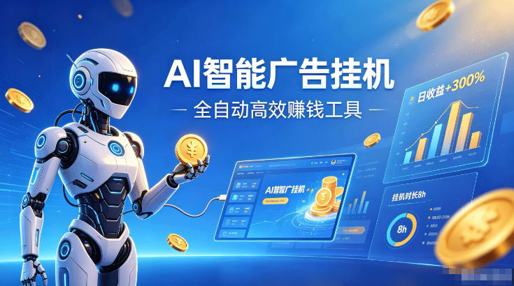 AI智能广告挂G,在家自动賺收益,全程无需人工操作、不用直播、不用拉人【揭秘】-吾爱自习网