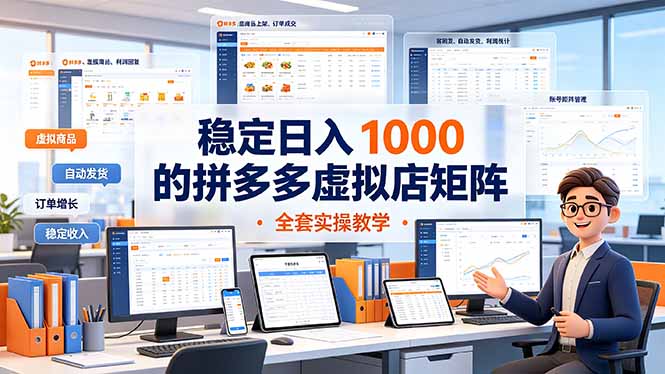 稳定日入 1000 的拼多多虚拟店矩阵，全套实操教学-我爱发帖