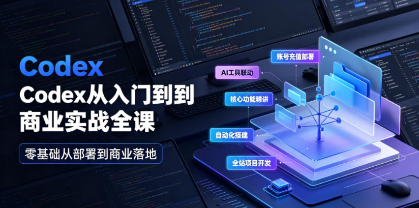 Codex从入门到商业实战全课｜账号充值部署、AI工具联动、核心功能精讲、自动化搭建、全站项目开发零基础教程-吾爱自习网