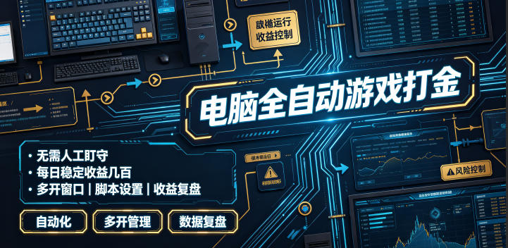 电脑全自动游戏打金，无需人工盯守，每日稳定收益几百！【揭秘】-吾爱自习网