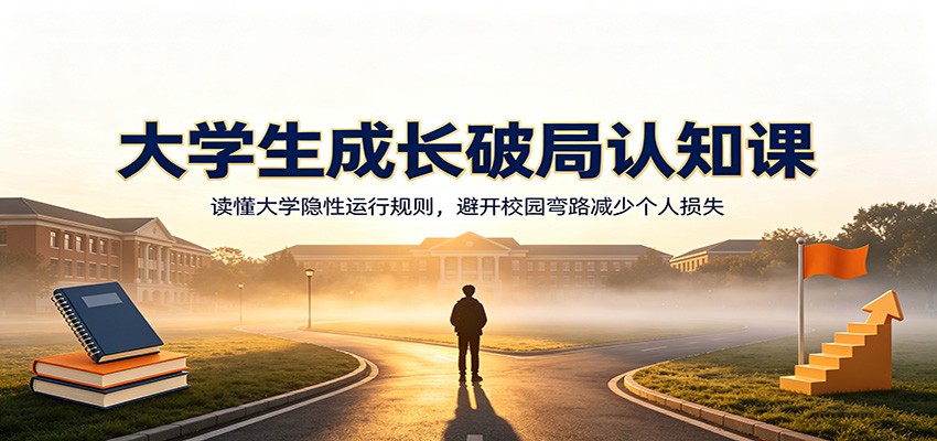 大学生成长破局认知课:读懂大学隐性运行规则,避开校园弯路减少个人损失-吾爱自习网