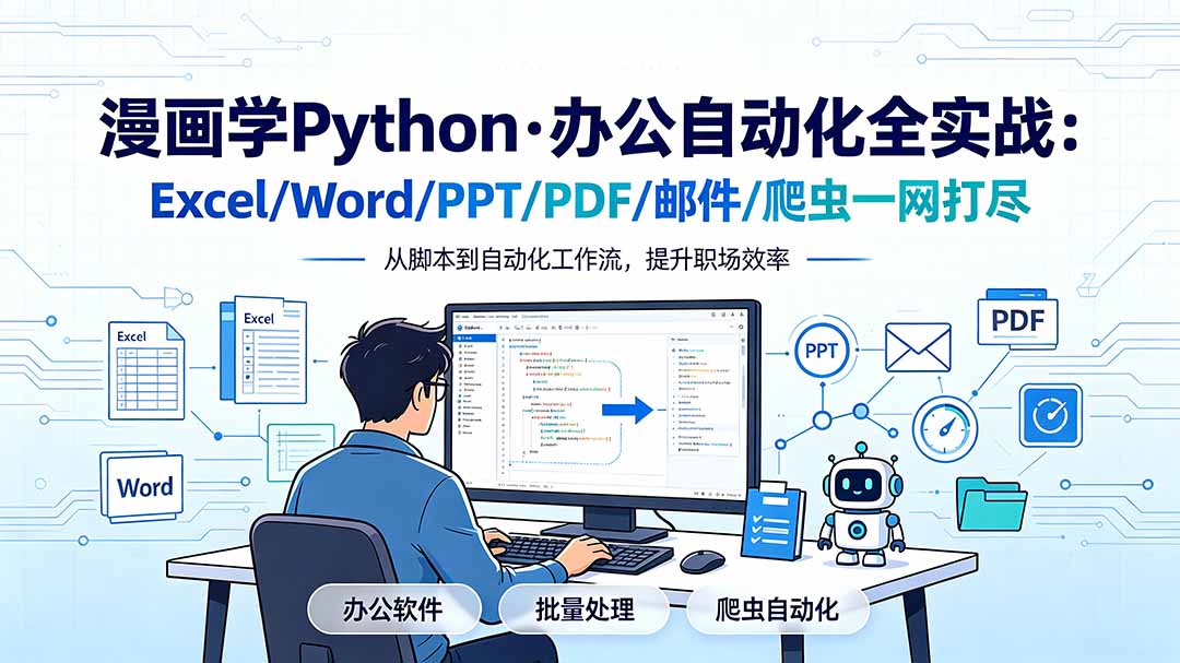 漫画学Python·办公自动化全实战：Excel/Word/PPT/PDF/邮件/爬虫一网打尽-我爱发帖