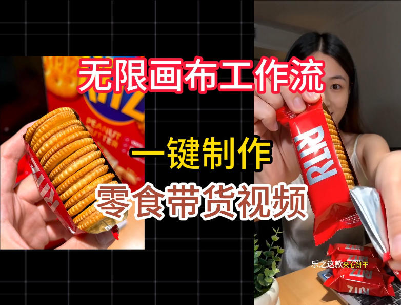 无限画布工作流一键制作零食带货视频，操作简单实操教学福星网赚创业资源-网赚项目-副业赚钱-互联网创业-资源整合福星网赚资源