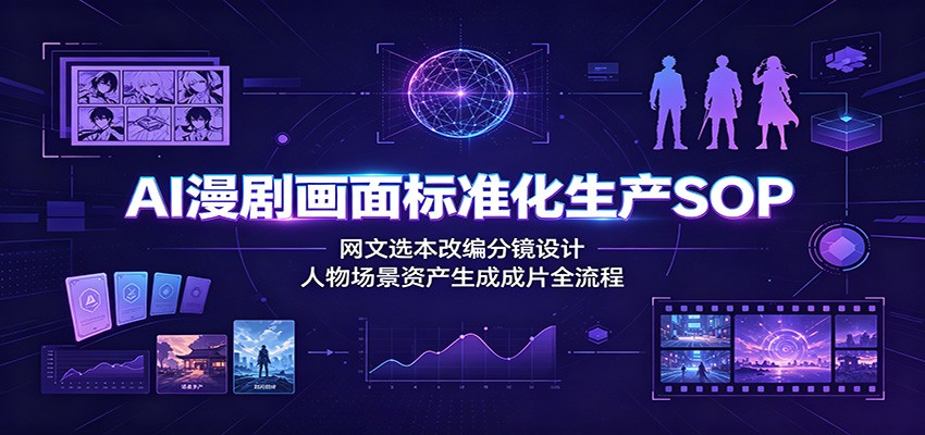 AI漫剧画面标准化生产SOP：网文选本改编分镜设计，人物场景资产生成成片全流程-吾爱自习网