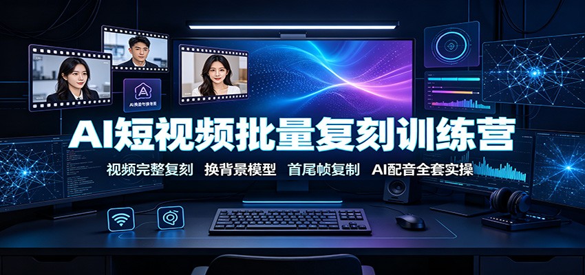 AI短视频批量复刻训练营：视频完整复刻，换背景模型、首尾帧复制、AI配音全套实操福星网赚创业资源-网赚项目-副业赚钱-互联网创业-资源整合福星网赚资源