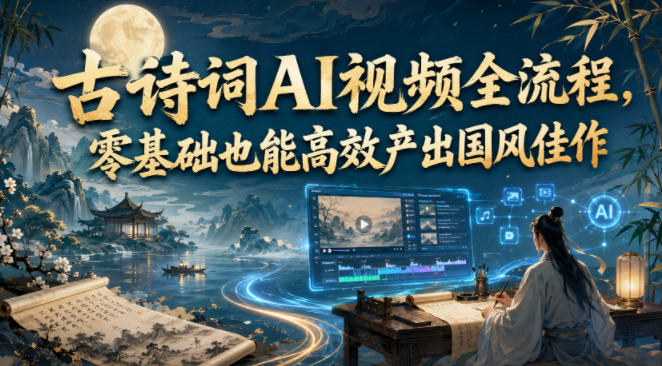 古诗词AI视频全流程，零基础也能高效产出国风佳作-chywc