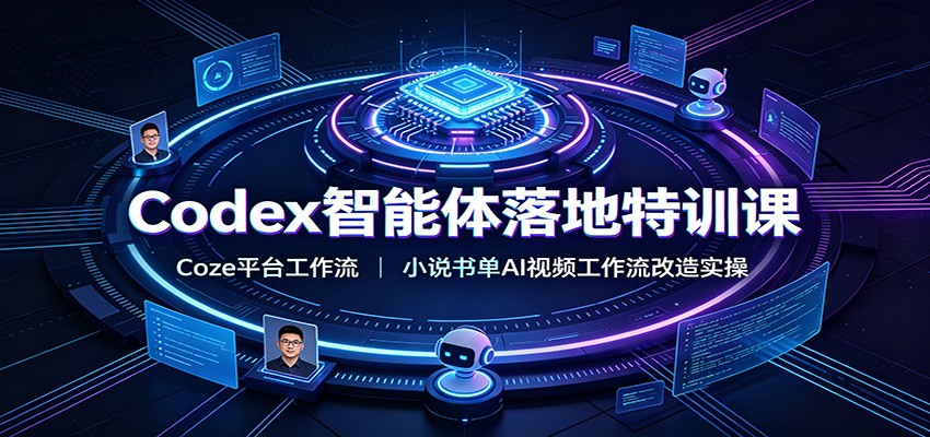 Codex智能体落地特训课：Coze平台工作流，小说书单AI视频工作流改造实操-吾爱自习网