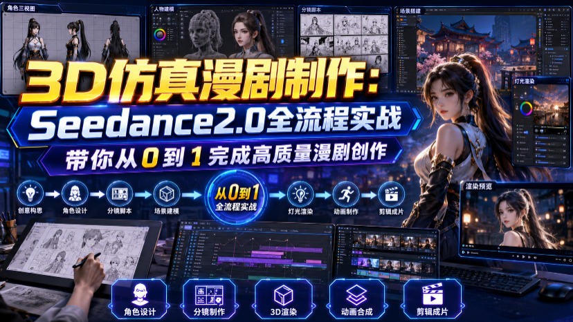 3D仿真漫剧制作：Seedance2.0全流程实战，带你从0到1完成高质量漫剧创作-我爱发帖