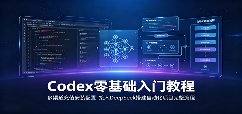 Codex零基础入门教程：多渠道充值安装配置，接入DeepSeek搭建自动化项目完整流程-旺仔资源库