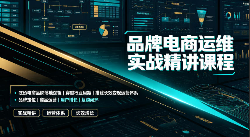 品牌电商运维实战精讲课程｜吃透电商品牌落地逻辑、穿越行业周期、搭建长效变现运营体系-吾爱自习网